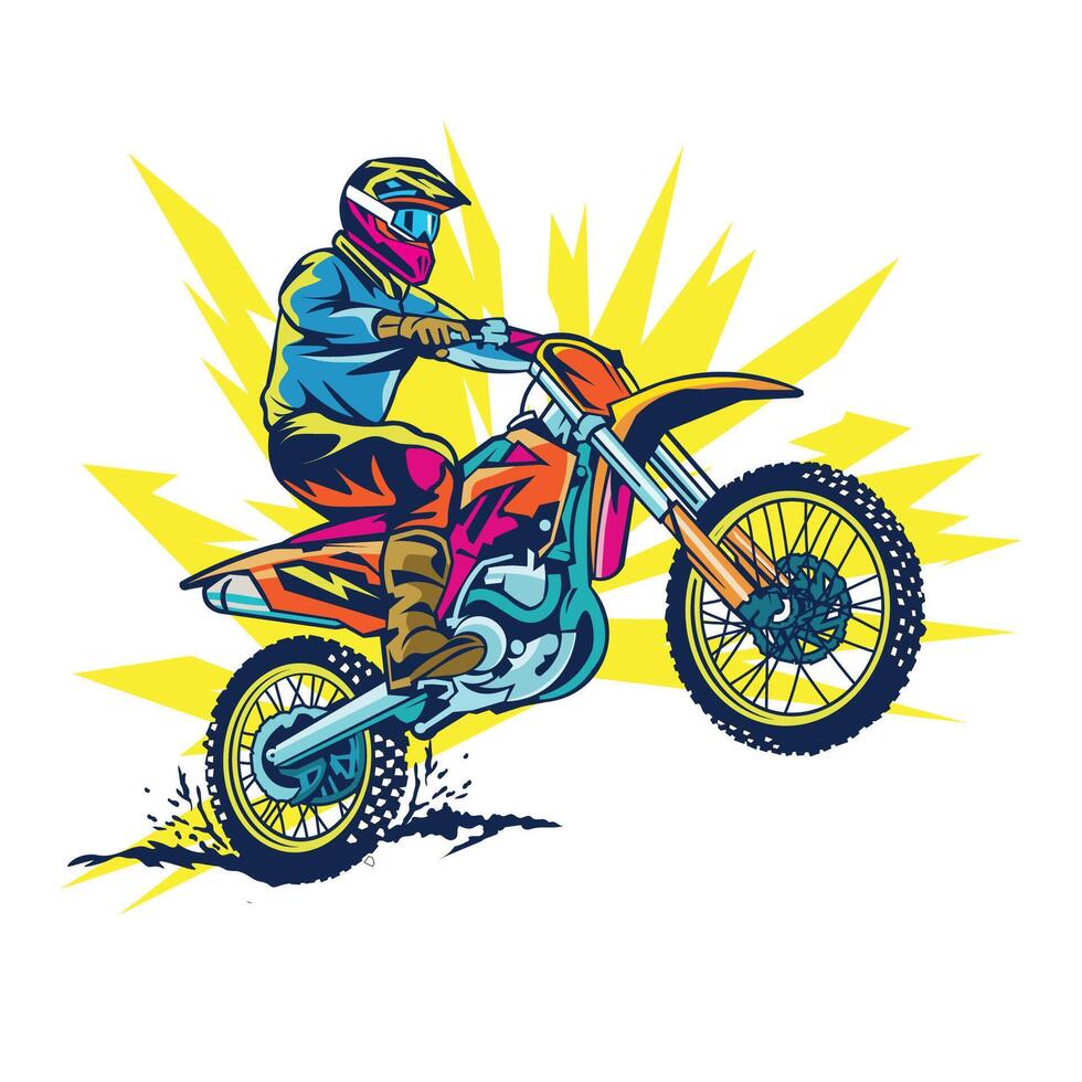 Motocross Enduro Climb vector illustration, perfect for t shirt design and championship event logo design