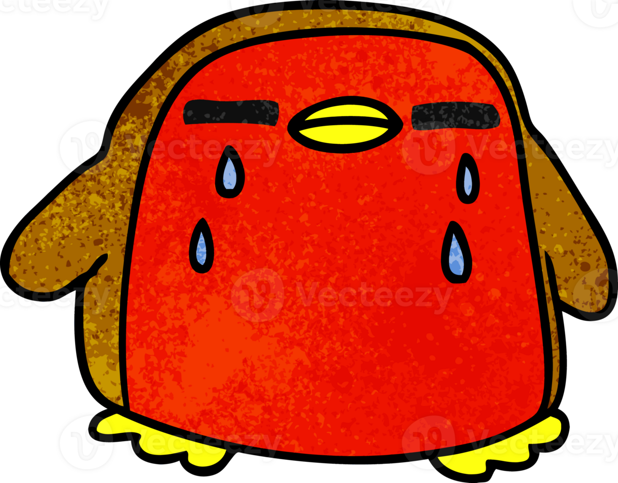 mano dibujado texturizado dibujos animados linda kawaii rojo Robin png