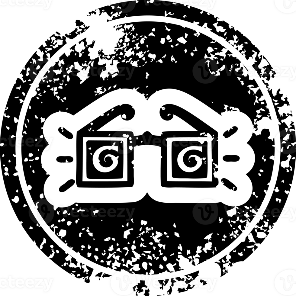 x ray specs distressed icon symbol png
