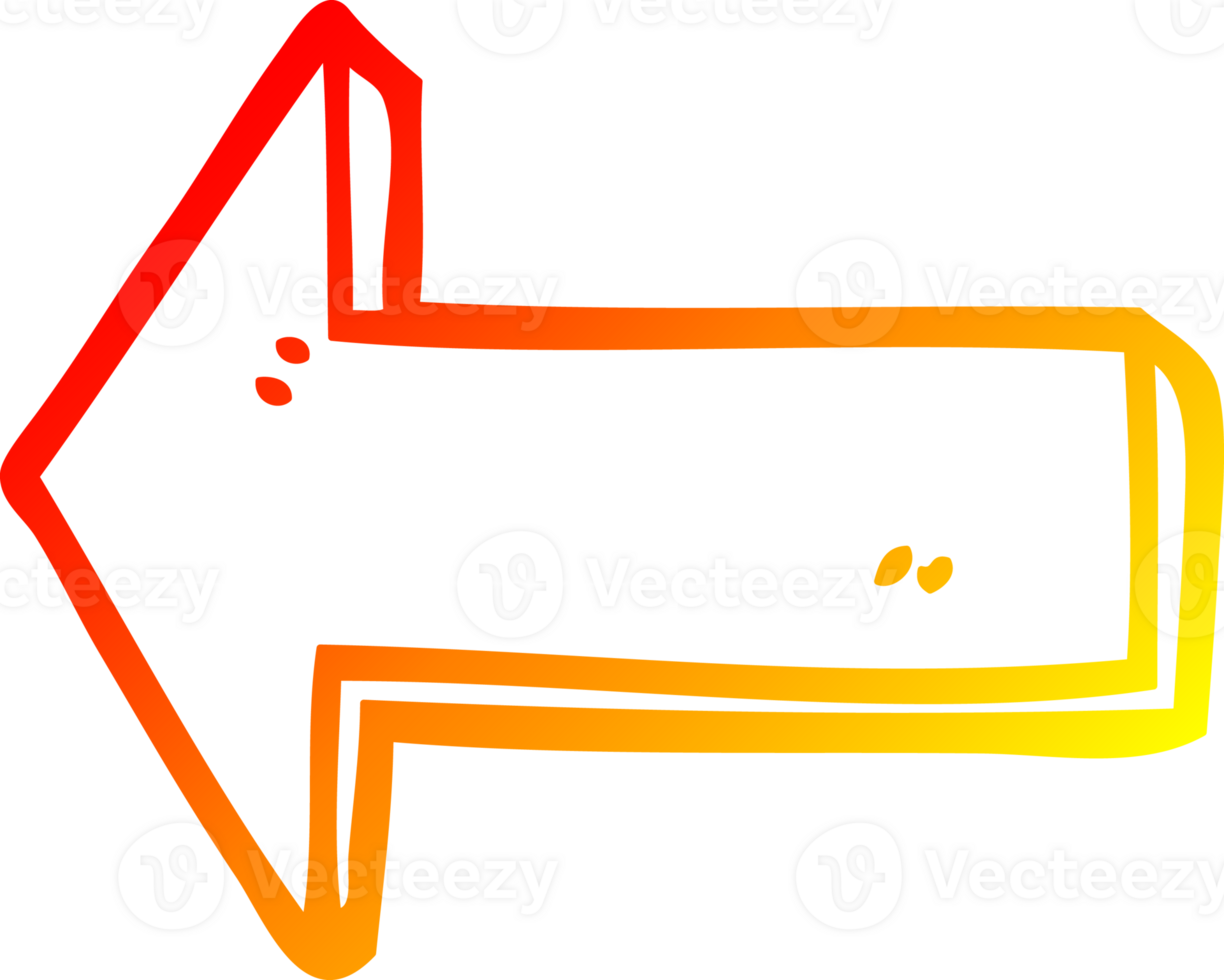 warm gradient line drawing of a cartoon directing arrow png