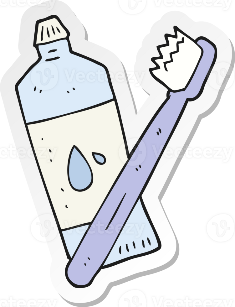sticker of a cartoon toothbrush png