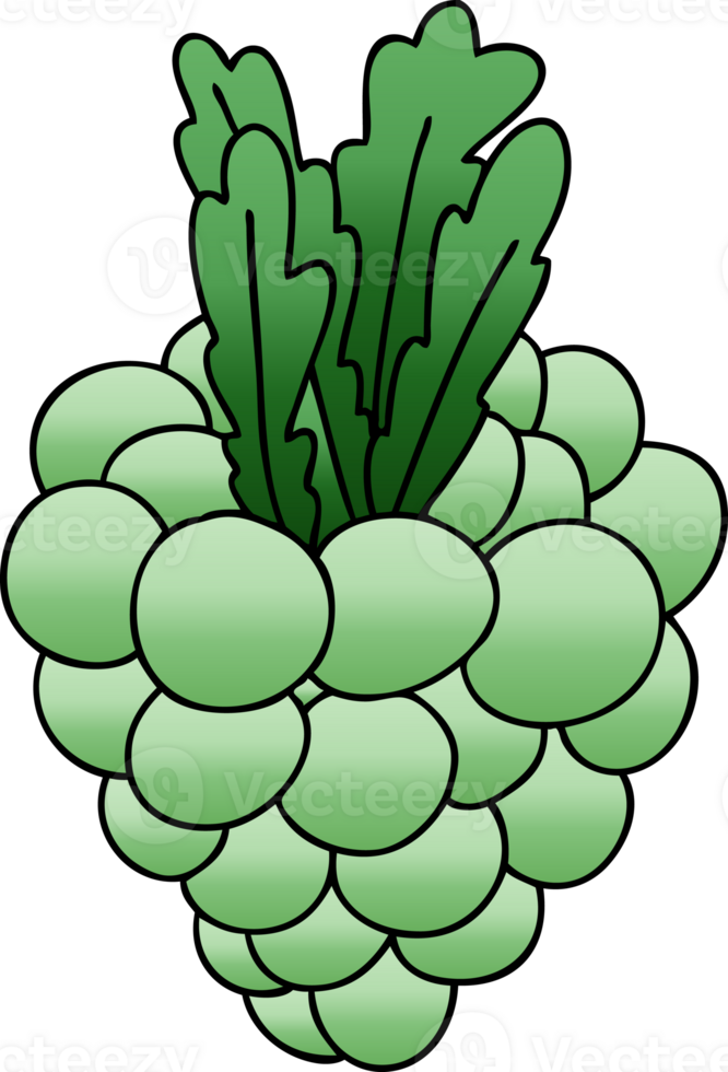 gradient shaded quirky cartoon bunch of grapes png
