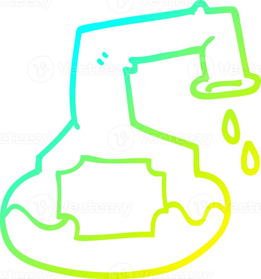 cold gradient line drawing of a cartoon science experiment png