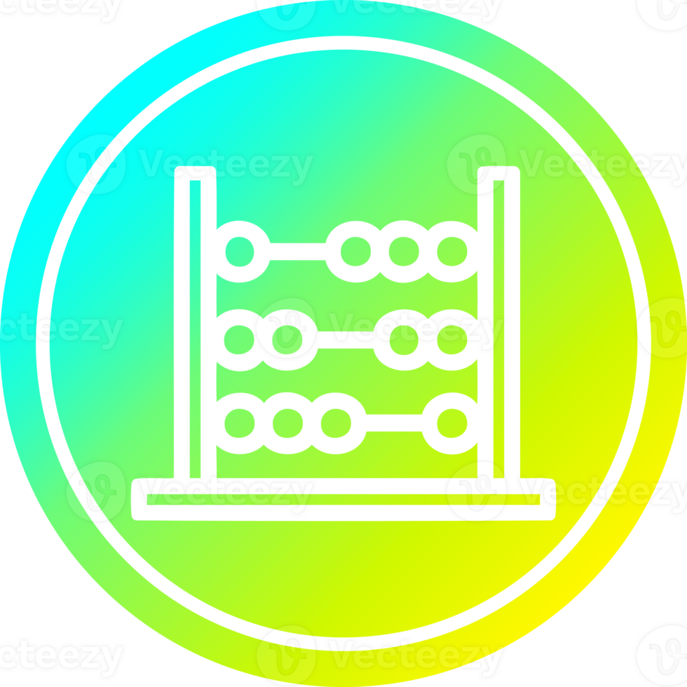 traditional abacus circular icon with cool gradient finish png