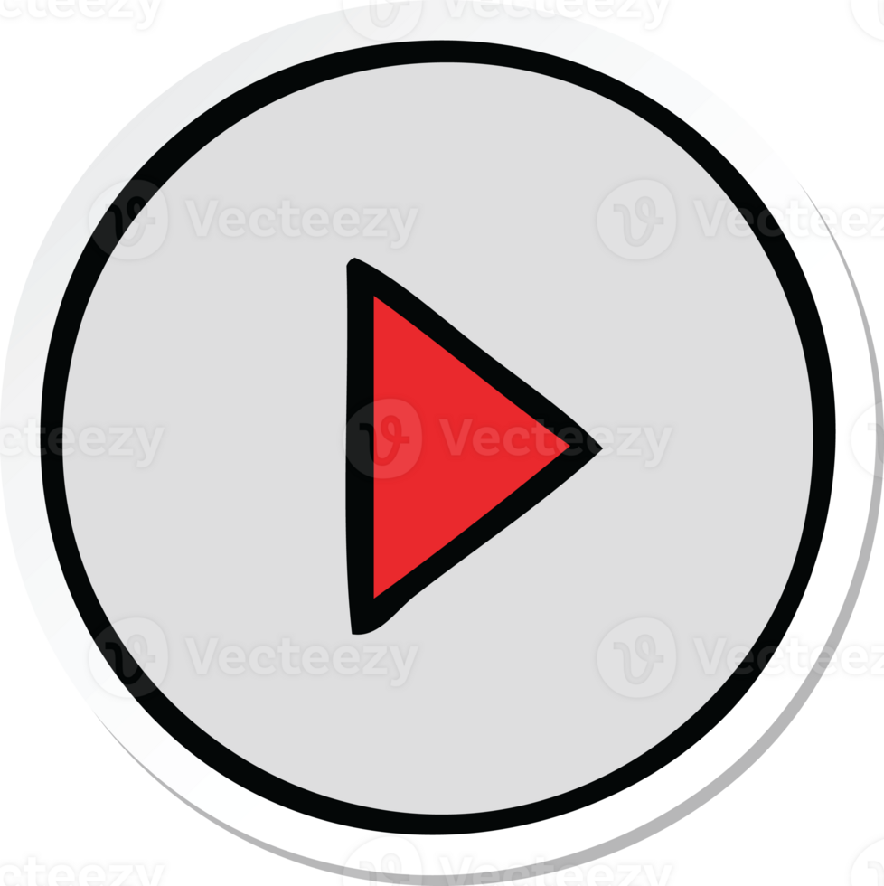 sticker of a cute cartoon play button png