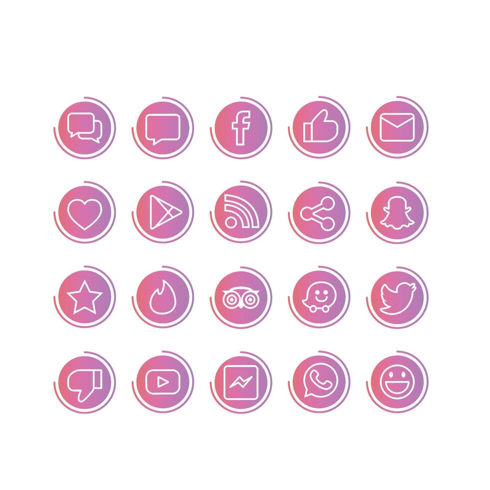 Social media logo collection vector