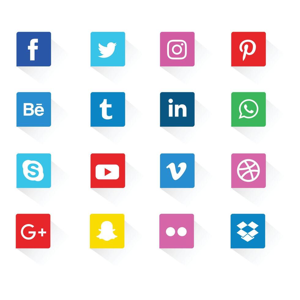 Social media logo collection vector