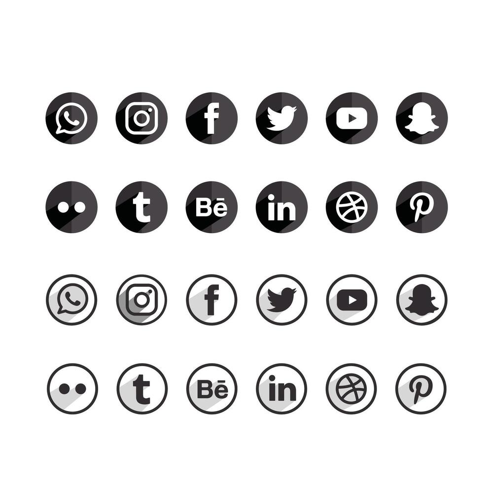 colección de logotipos de redes sociales vector