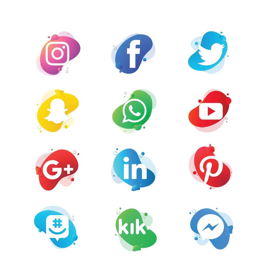 Social media logo collection vector