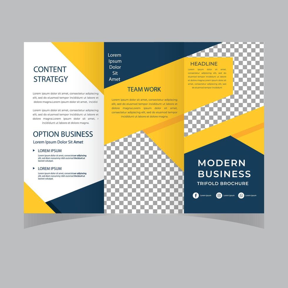 negocio tríptico folleto modelo diseño con minimalista diseño y moderno concepto utilizar para negocio catalogar y perfil vector