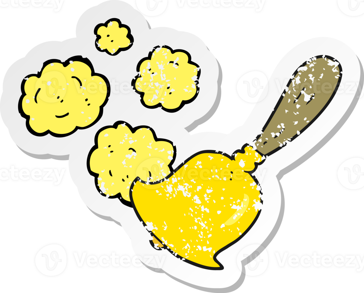 retro distressed sticker of a cartoon hand bell png