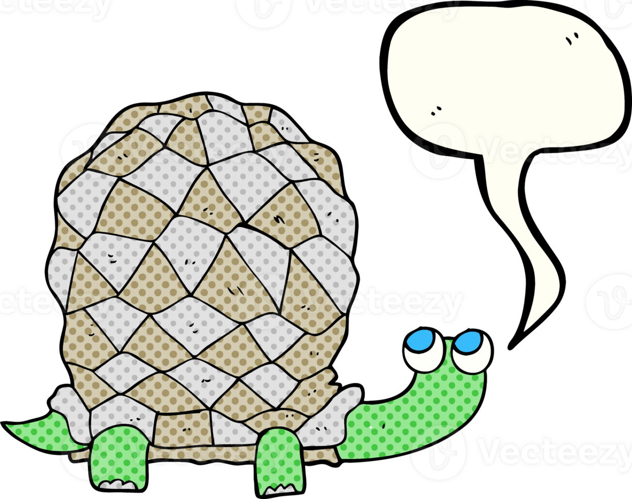 hand drawn comic book speech bubble cartoon tortoise png