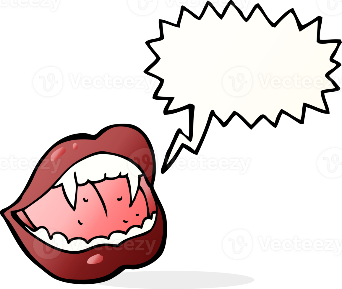 cartoon vampire lips with speech bubble png