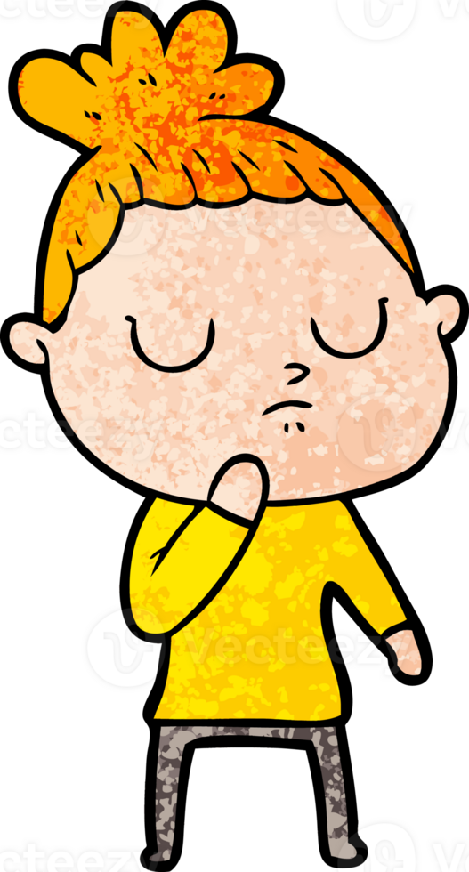cartoon calm woman png