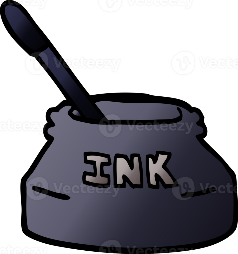cartoon doodle ink pot png