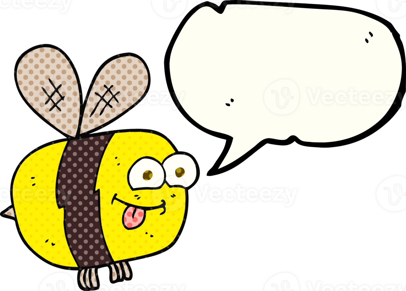 hand drawn comic book speech bubble cartoon bee png