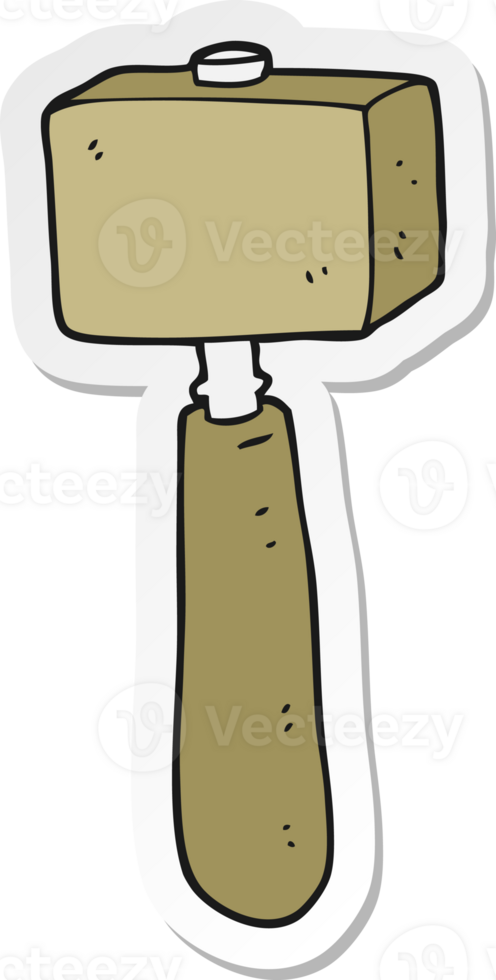 sticker of a cartoon mallet png