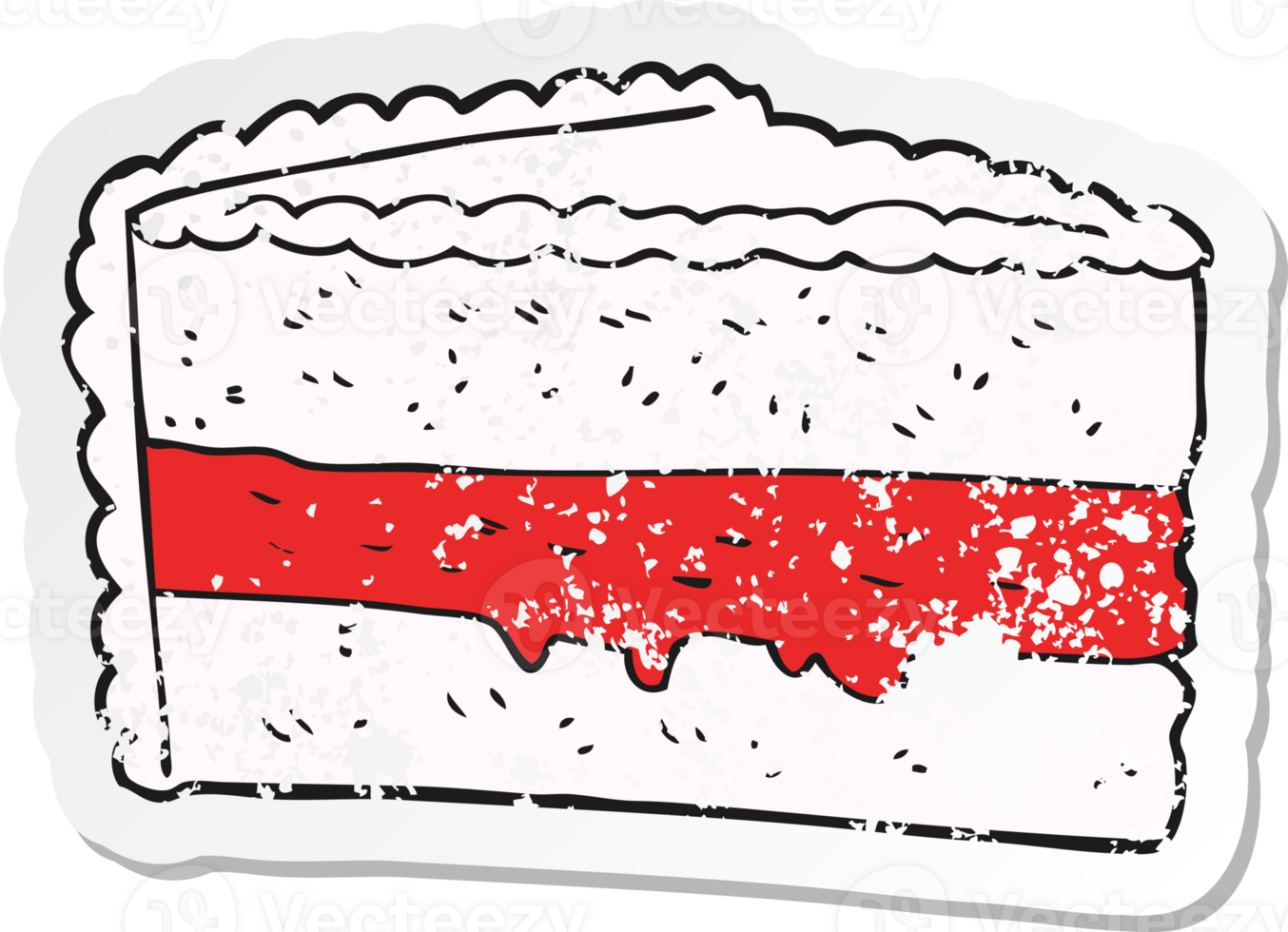 retro distressed sticker of a cartoon cake png