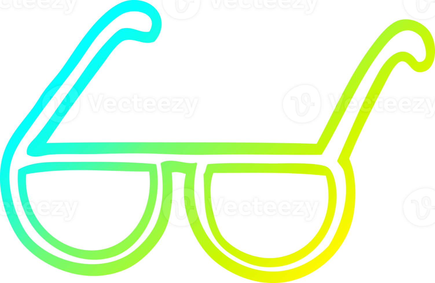 cold gradient line drawing of a cartoon glasses png