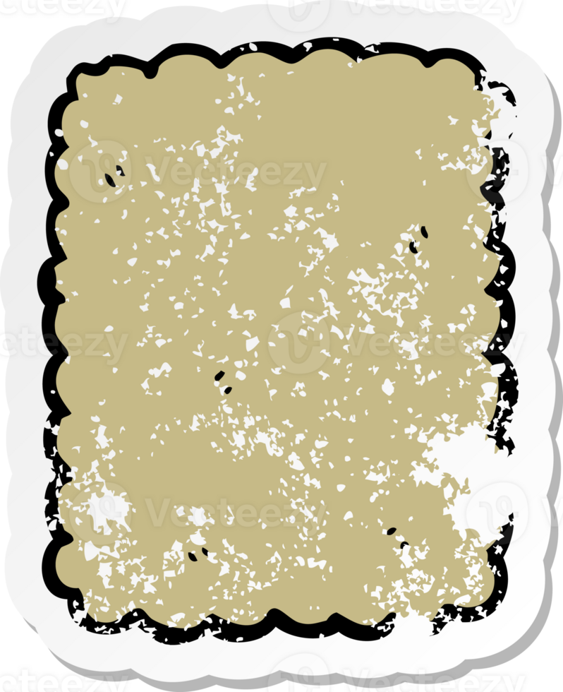 distressed sticker of a cartoon biscuit png