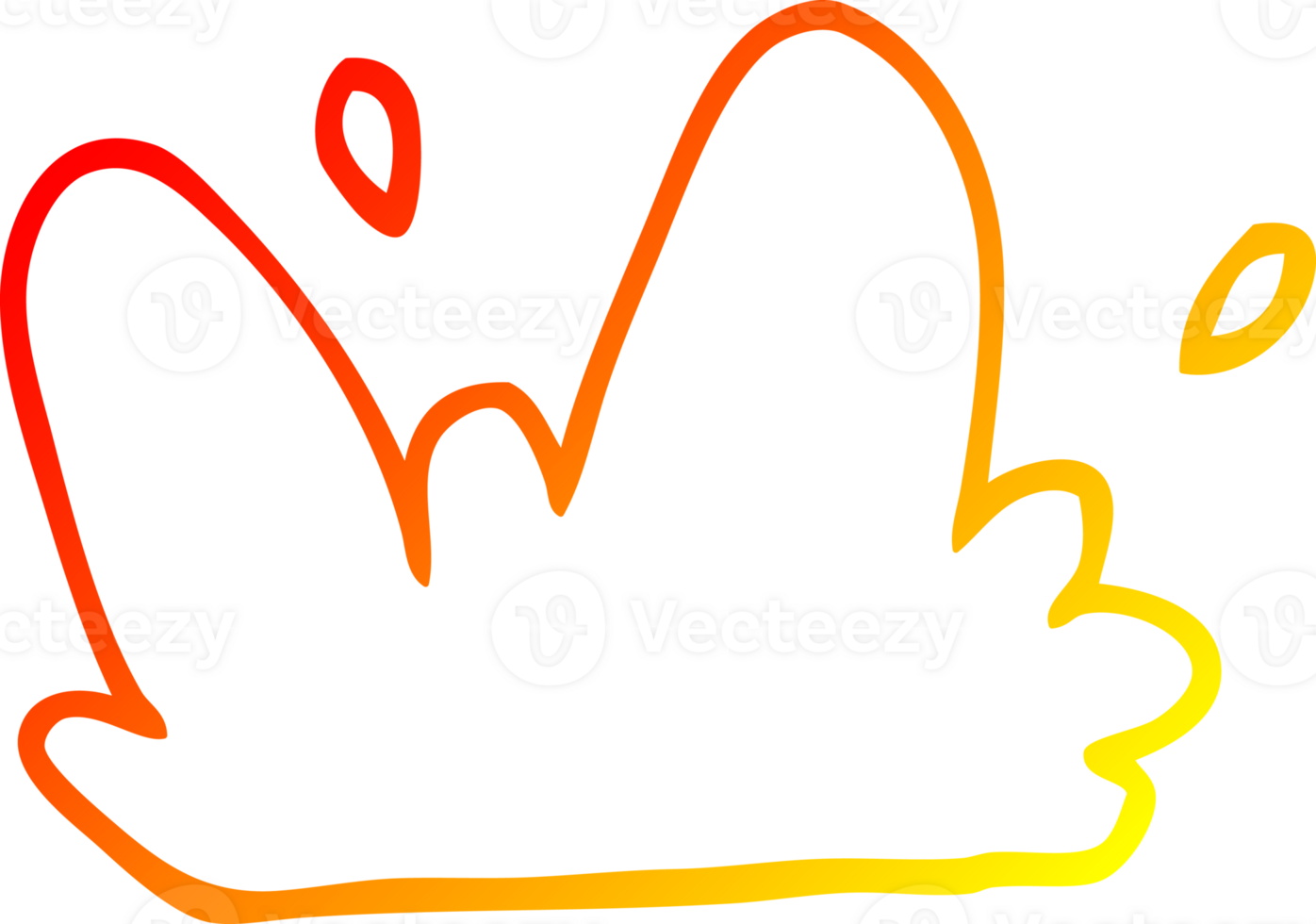 warm gradient line drawing cartoon mud splat png