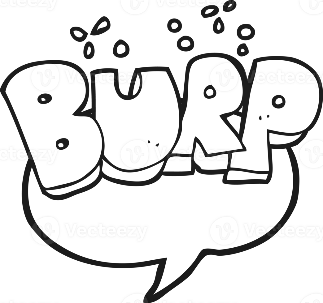 black and white cartoon burp png