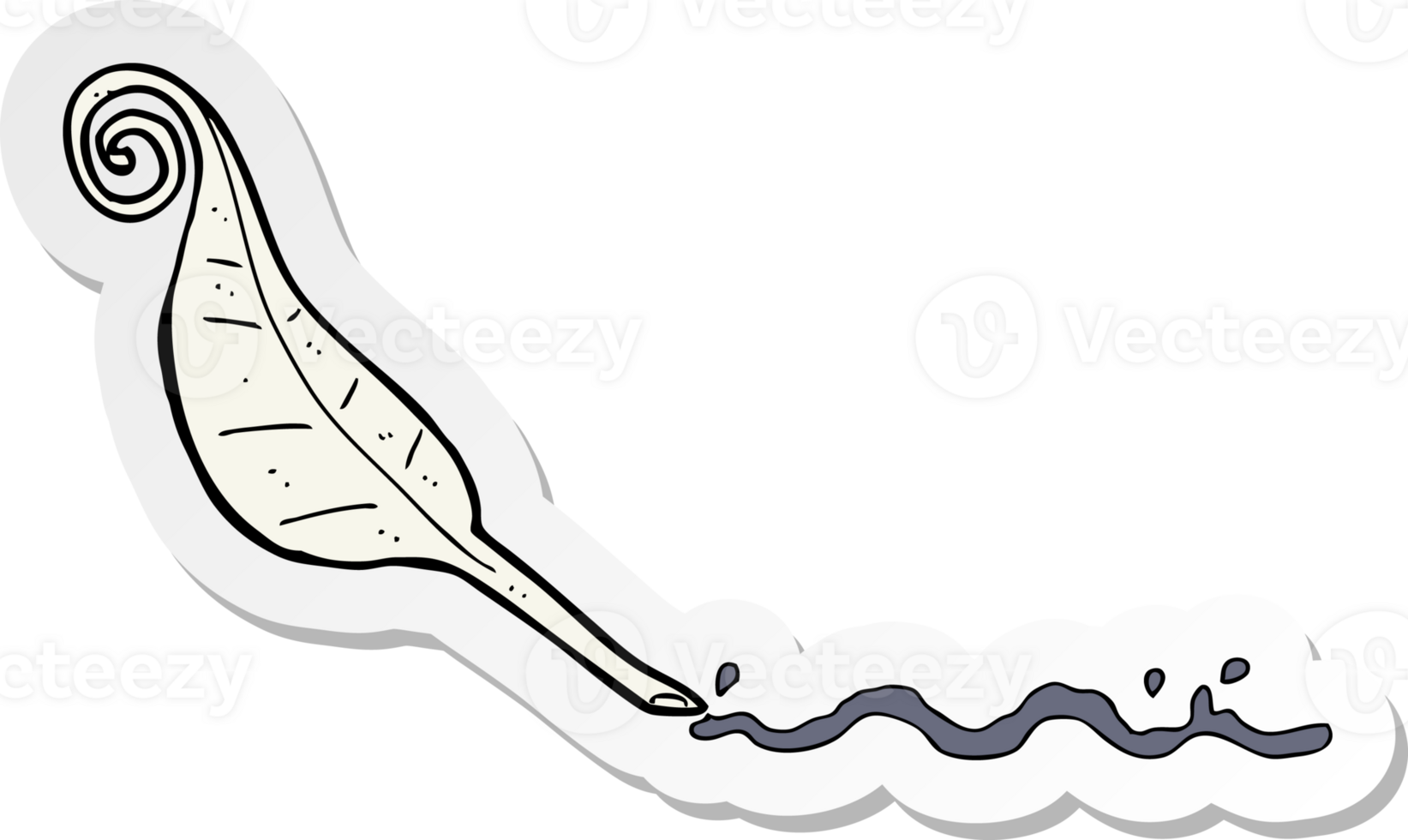 autocollant d'une plume de dessin animé png