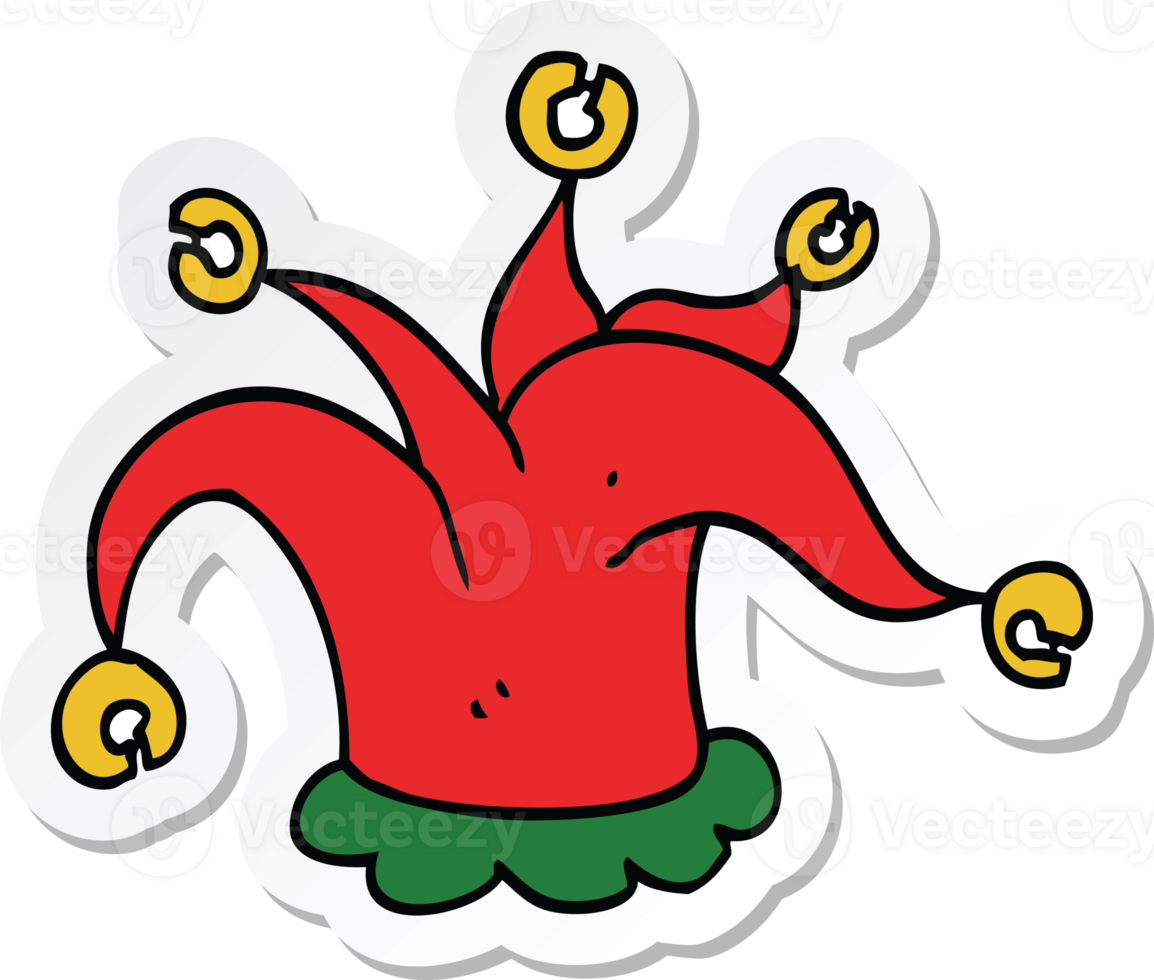 sticker of a cartoon jester hat png