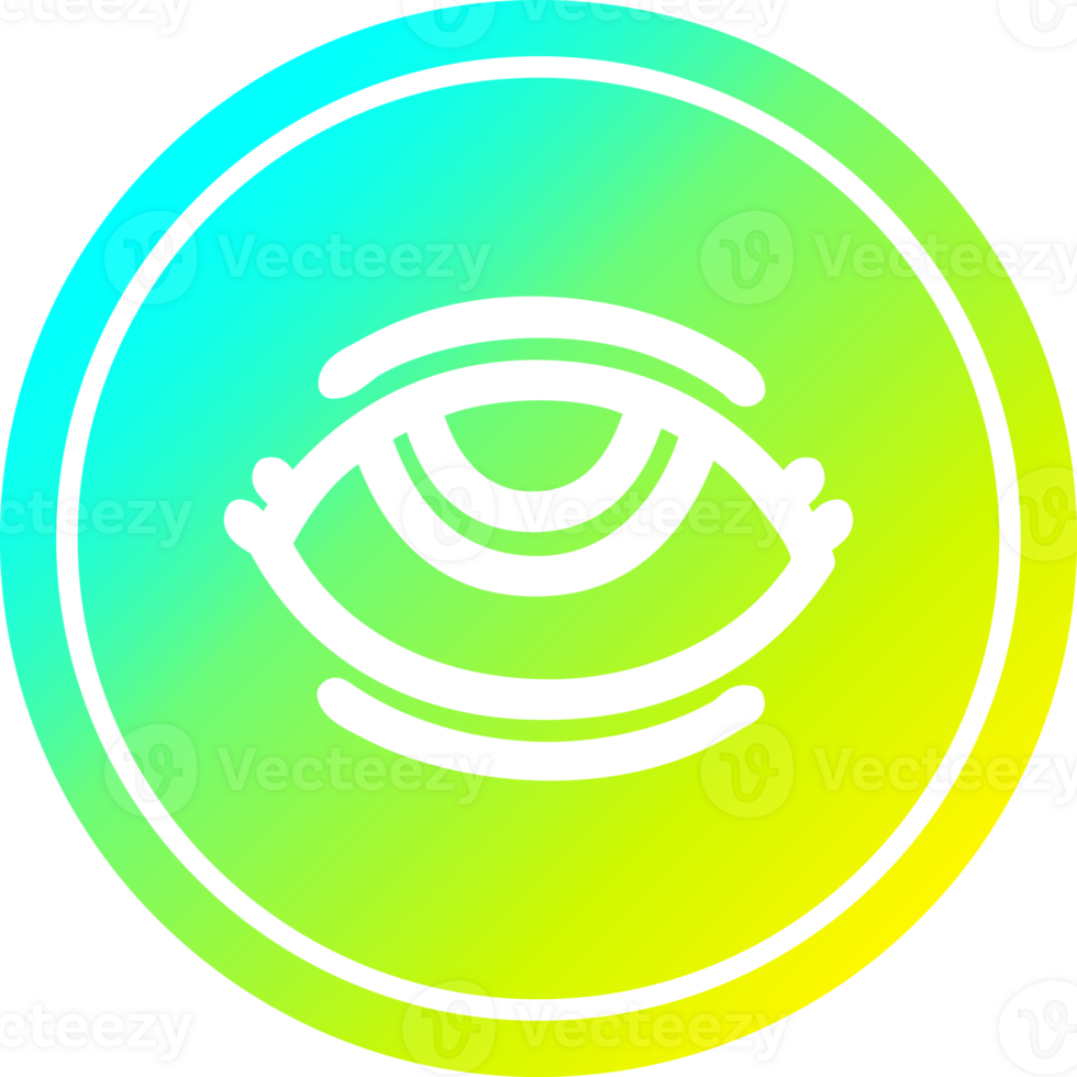 eye symbol circular in cold gradient spectrum png