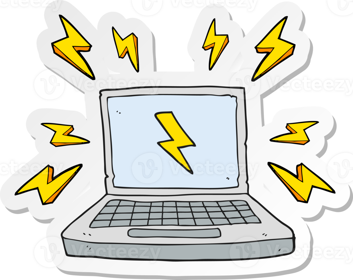 sticker of a cartoon laptop computer png