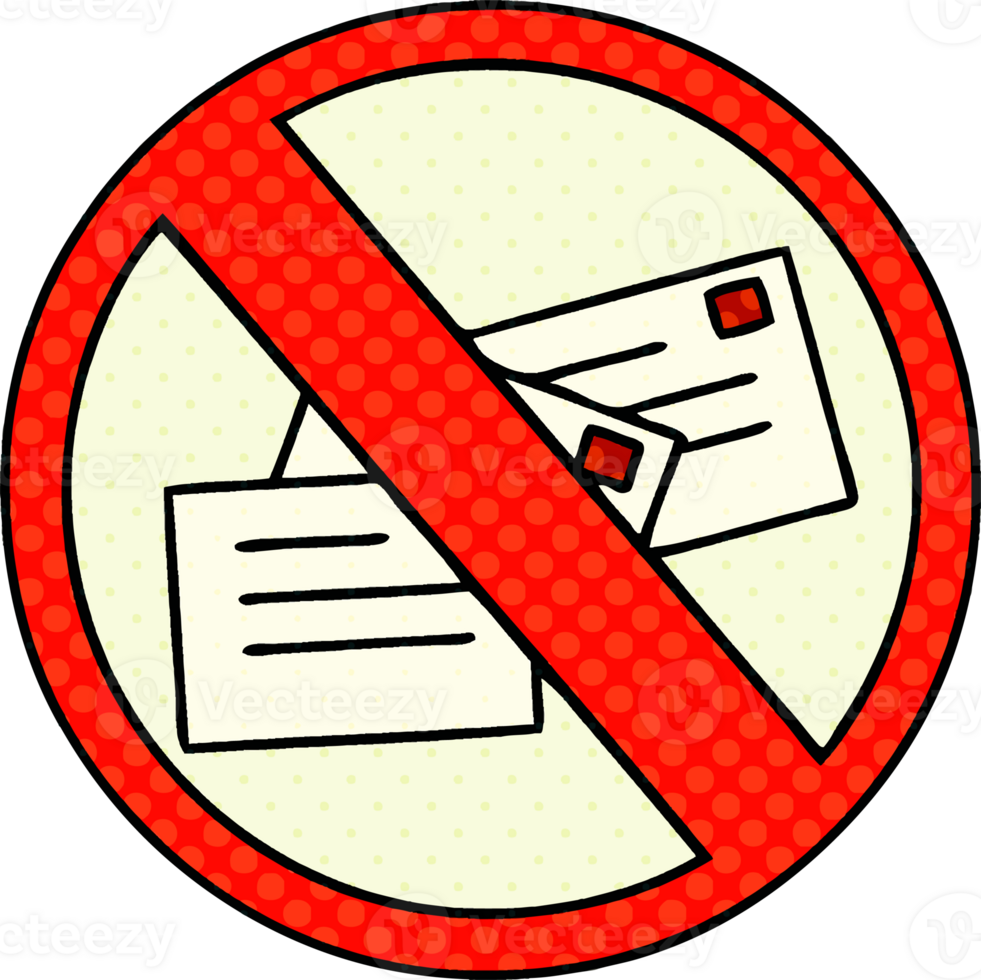 comic book style cartoon no post sign png