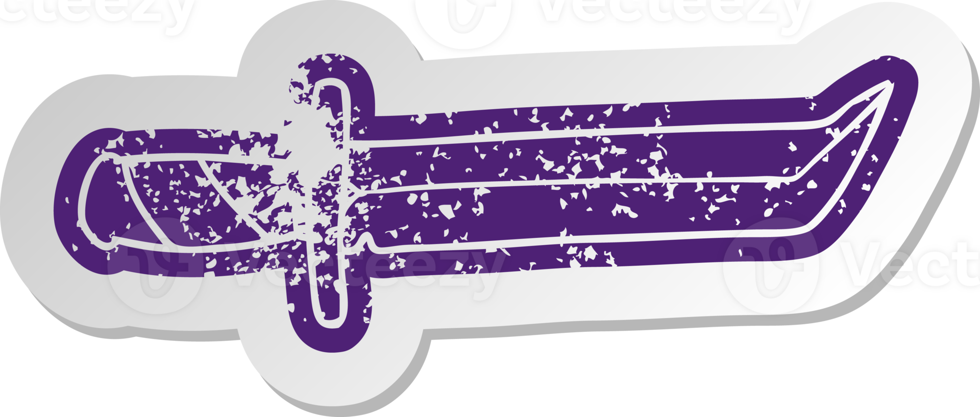 distressed old sticker of a short dagger png
