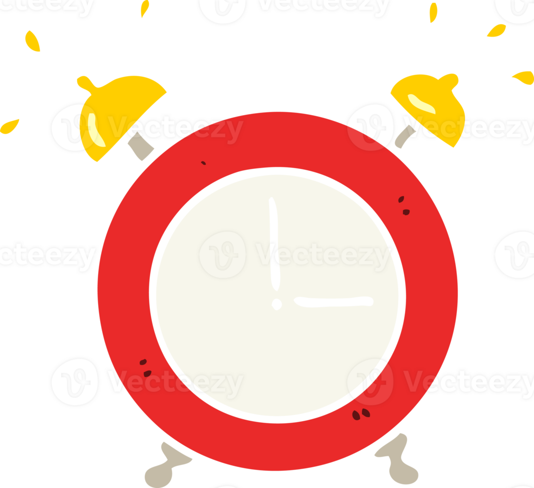 flat color style cartoon ringing alarm clock png