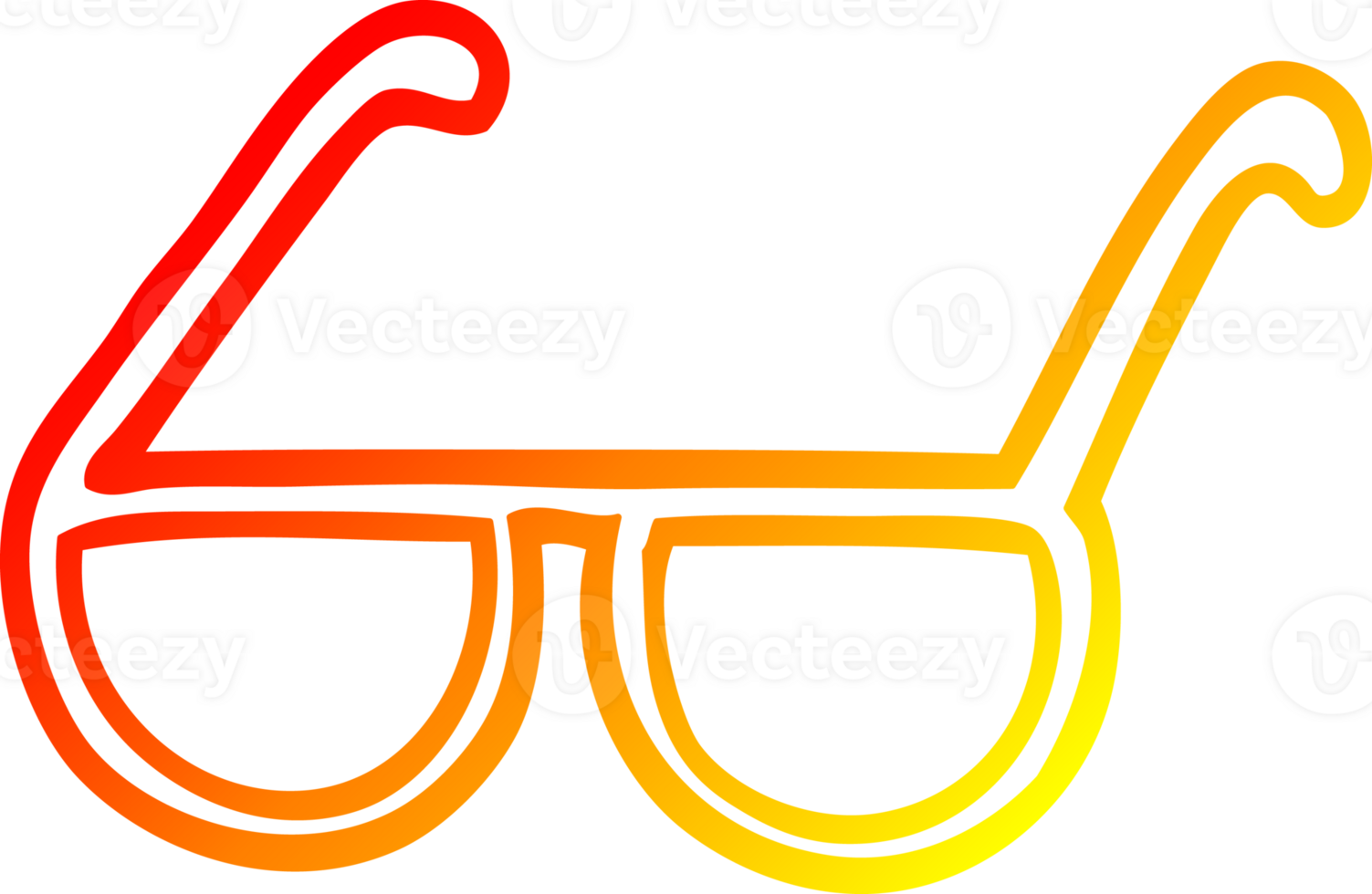 warm gradient line drawing cartoon glasses png
