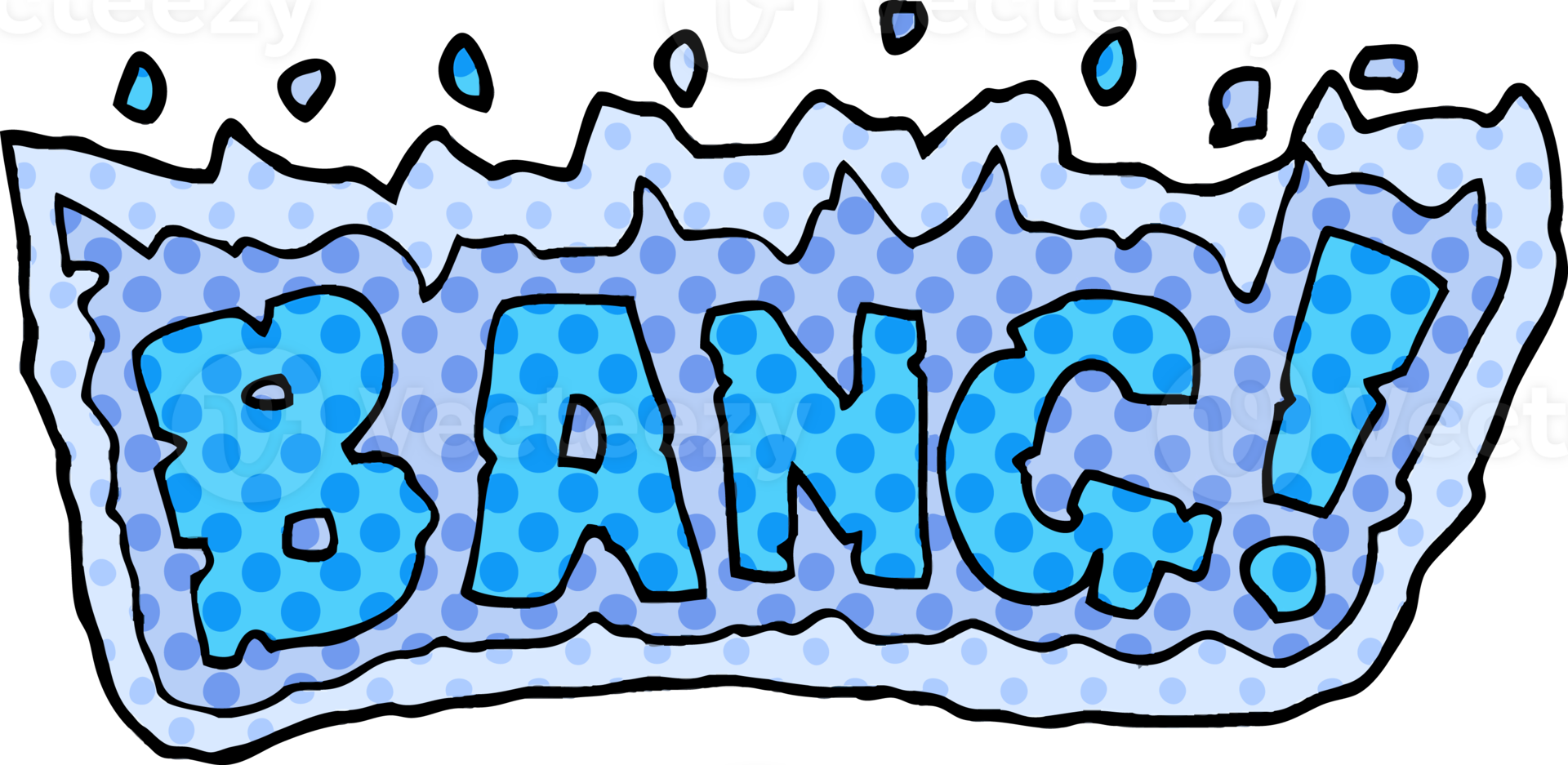 cartoon doodle word bang png