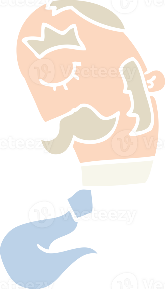 flat color style cartoon man with mustache png