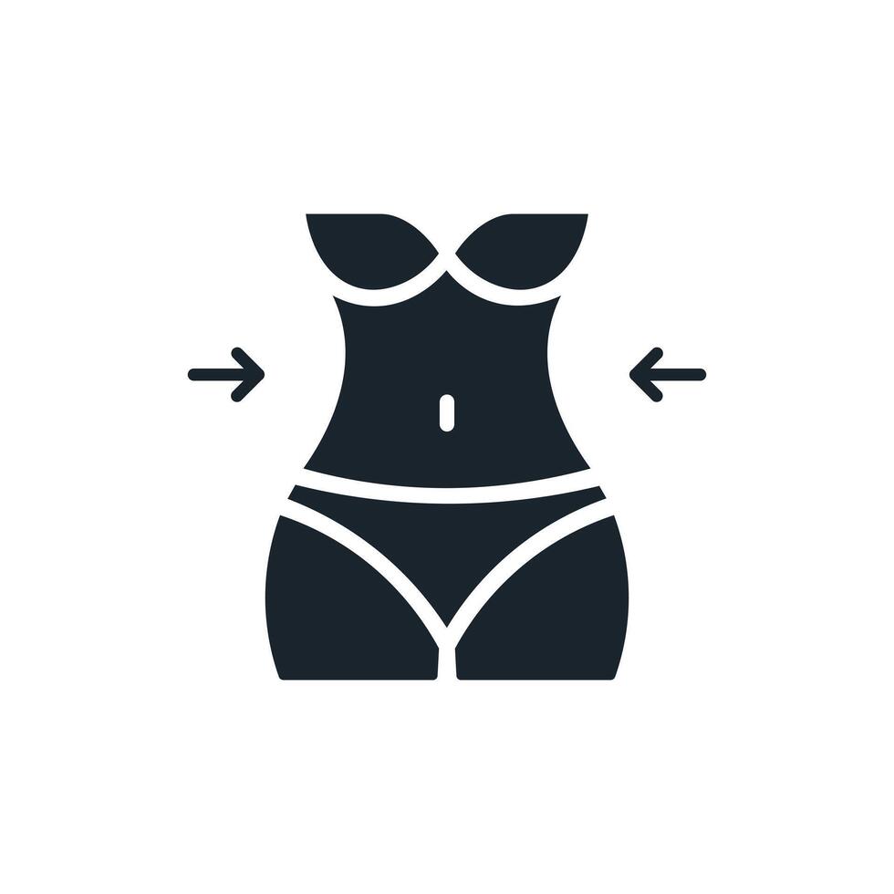 Weight loss icon. women's waist Fitness and health. Vector illustration