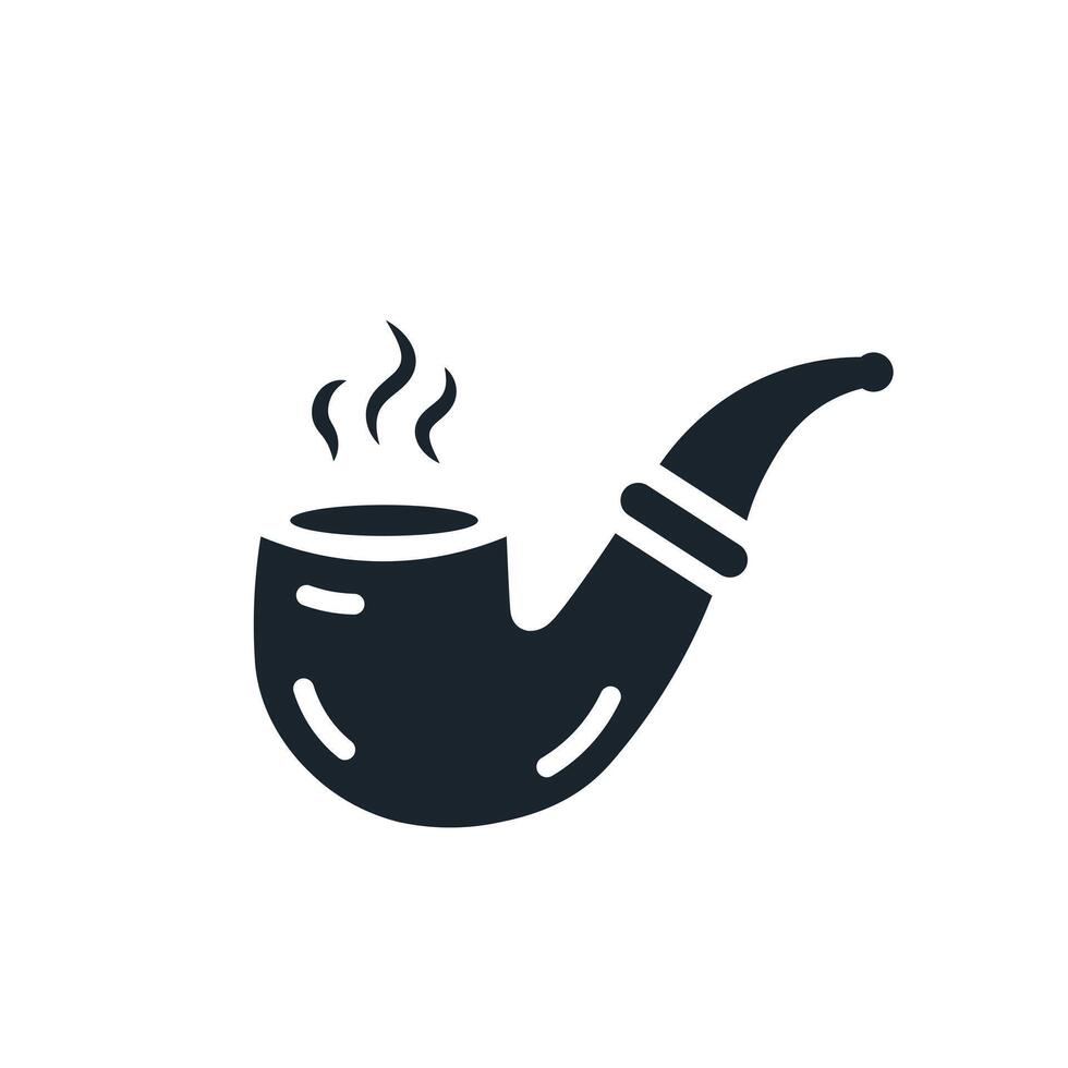 Smoking pipe flat icon. Vector illustration