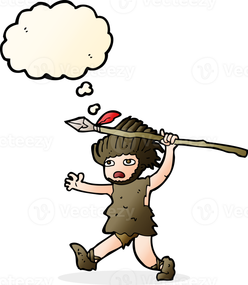 cartoon caveman with thought bubble png
