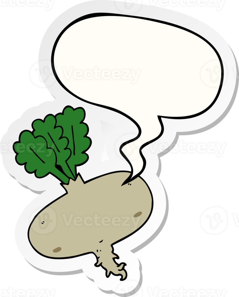 cartoon beetroot and speech bubble sticker png