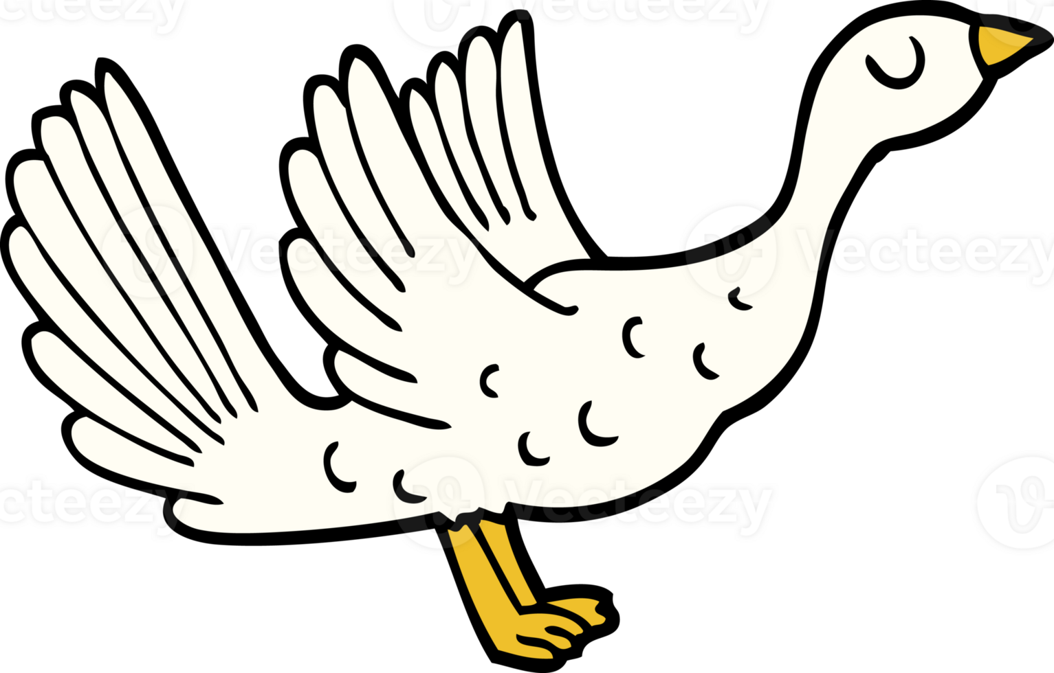 hand drawn doodle style cartoon goose png