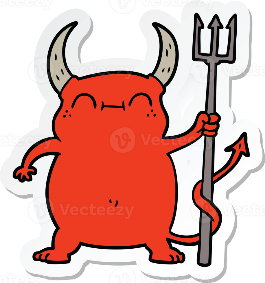 sticker of a cartoon little devil png