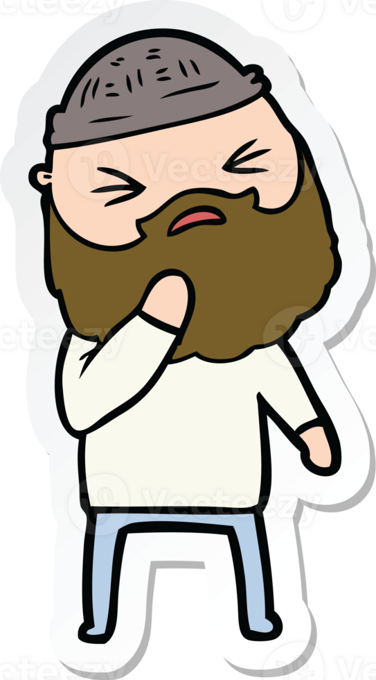 sticker of a cartoon man with beard png