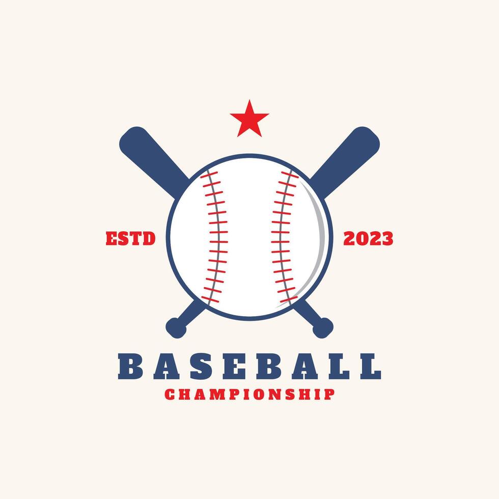 diseño de vector de logotipo de deporte de béisbol