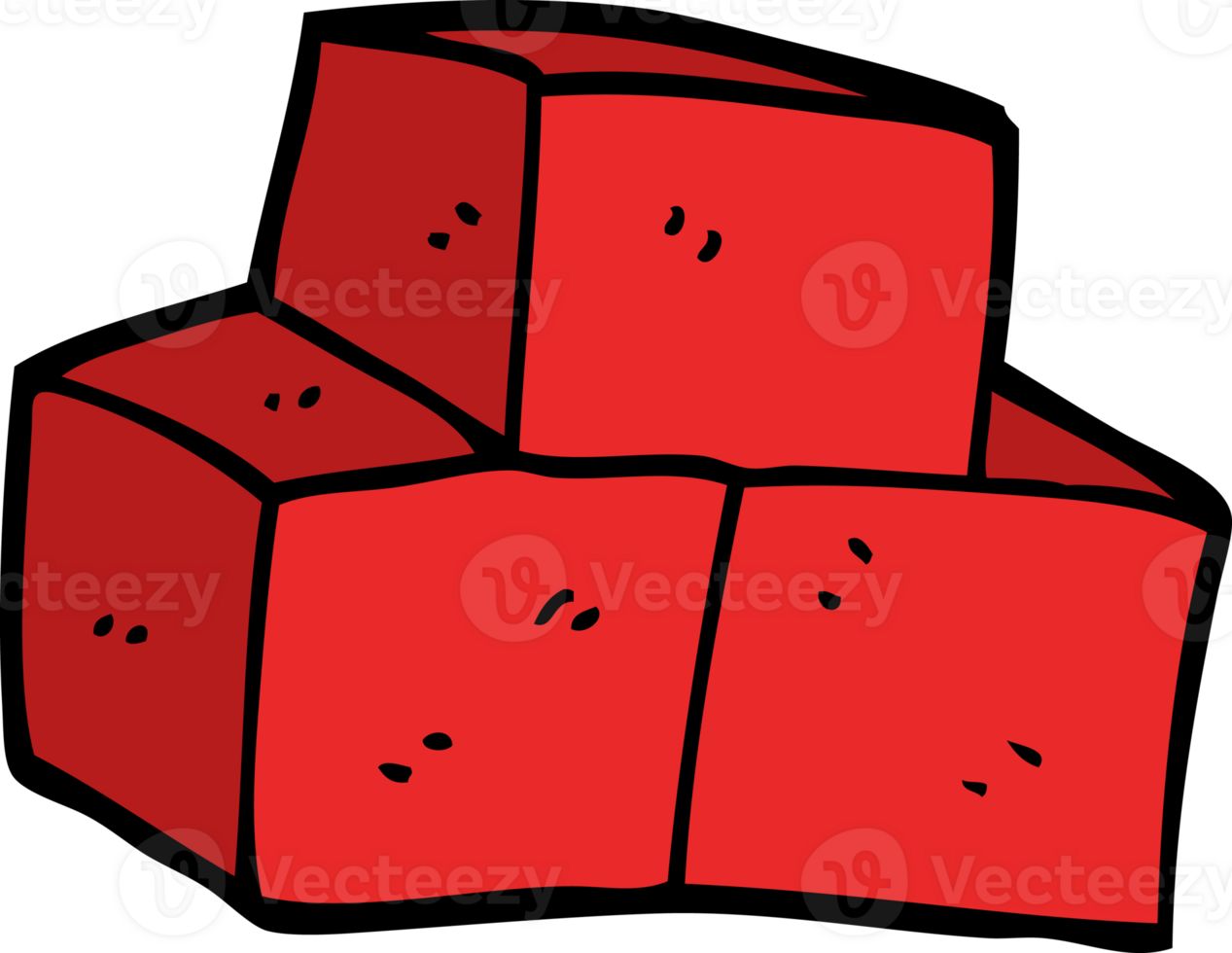 cartoon doodle stacked bricks png