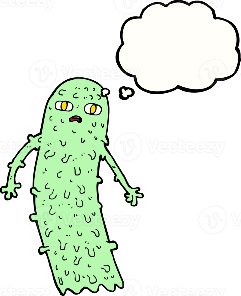 cartoon spooky ghost with thought bubble png
