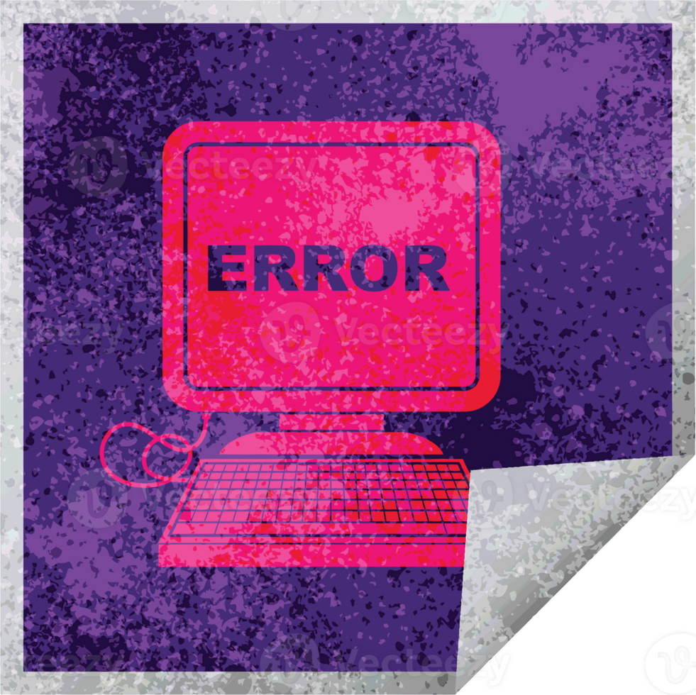 computer error square peeling sticker png