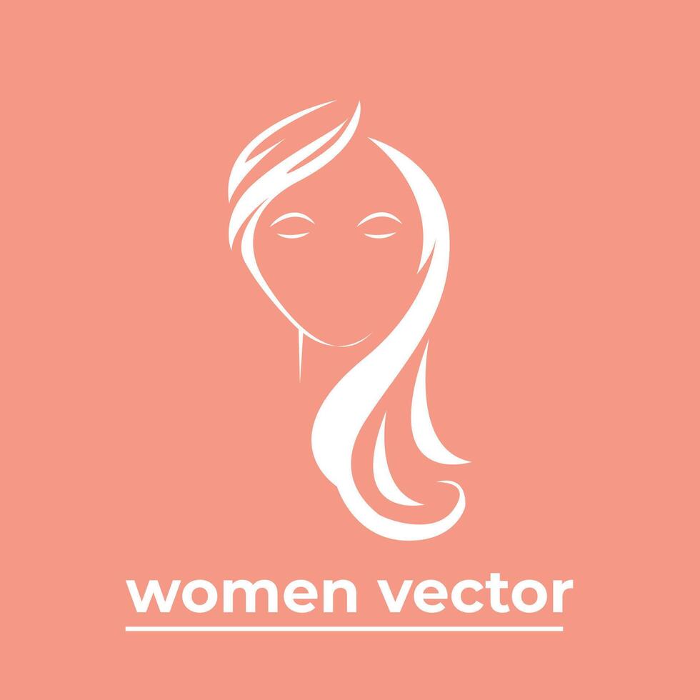 vector logo para belleza salón con hermosa mujer silueta