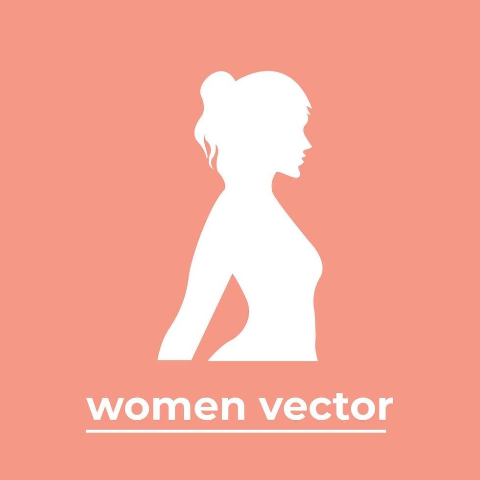 vector logo para belleza salón con hermosa mujer silueta