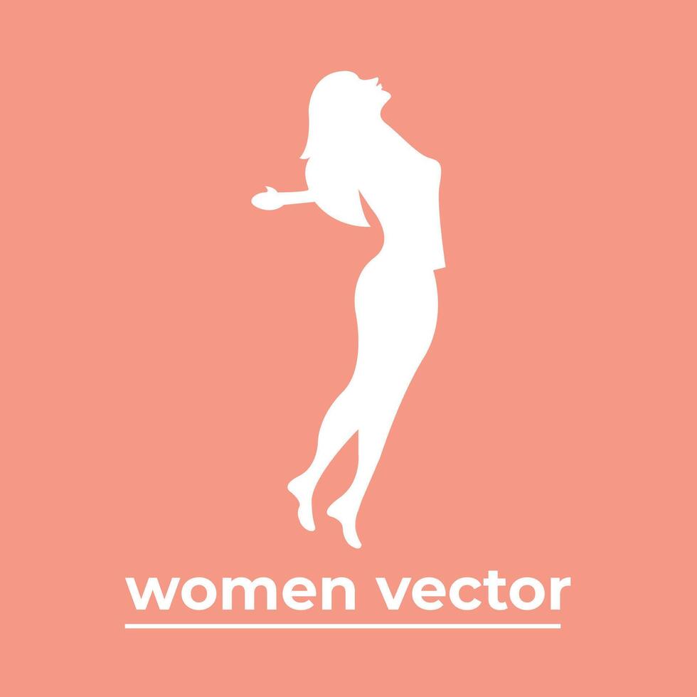 vector logo para belleza salón con hermosa mujer silueta